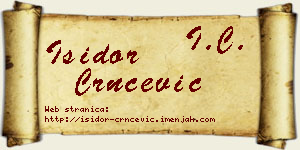 Isidor Crnčević vizit kartica